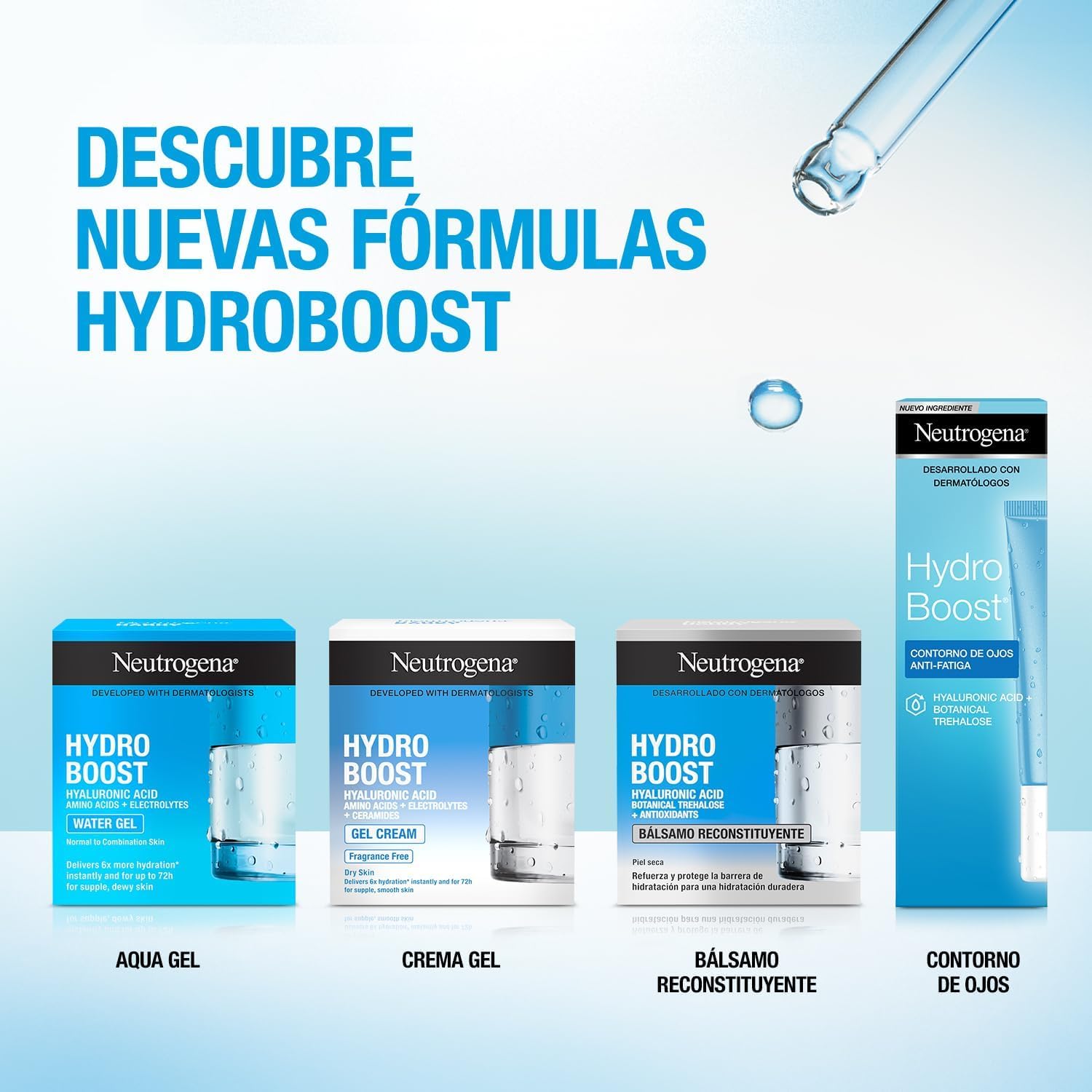 Neutrogena Hydro Boost Rutina de Hidratación Facial con Gel de Agua (50 ml) y Crema de Noche (50 ml), set 2x crema hidratante facial para 24 h de hidratación y regeneración con Ácido Hialurónico