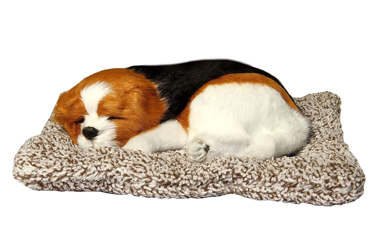 SARDAR JI TOY SHOP Sleeping Dog Soft Toy Car Dashboard Showpiece Soft Plush Stuffed Dog Realistic Puppy Figurine for Home Décor, Car, Office and Gift Black & Brown.