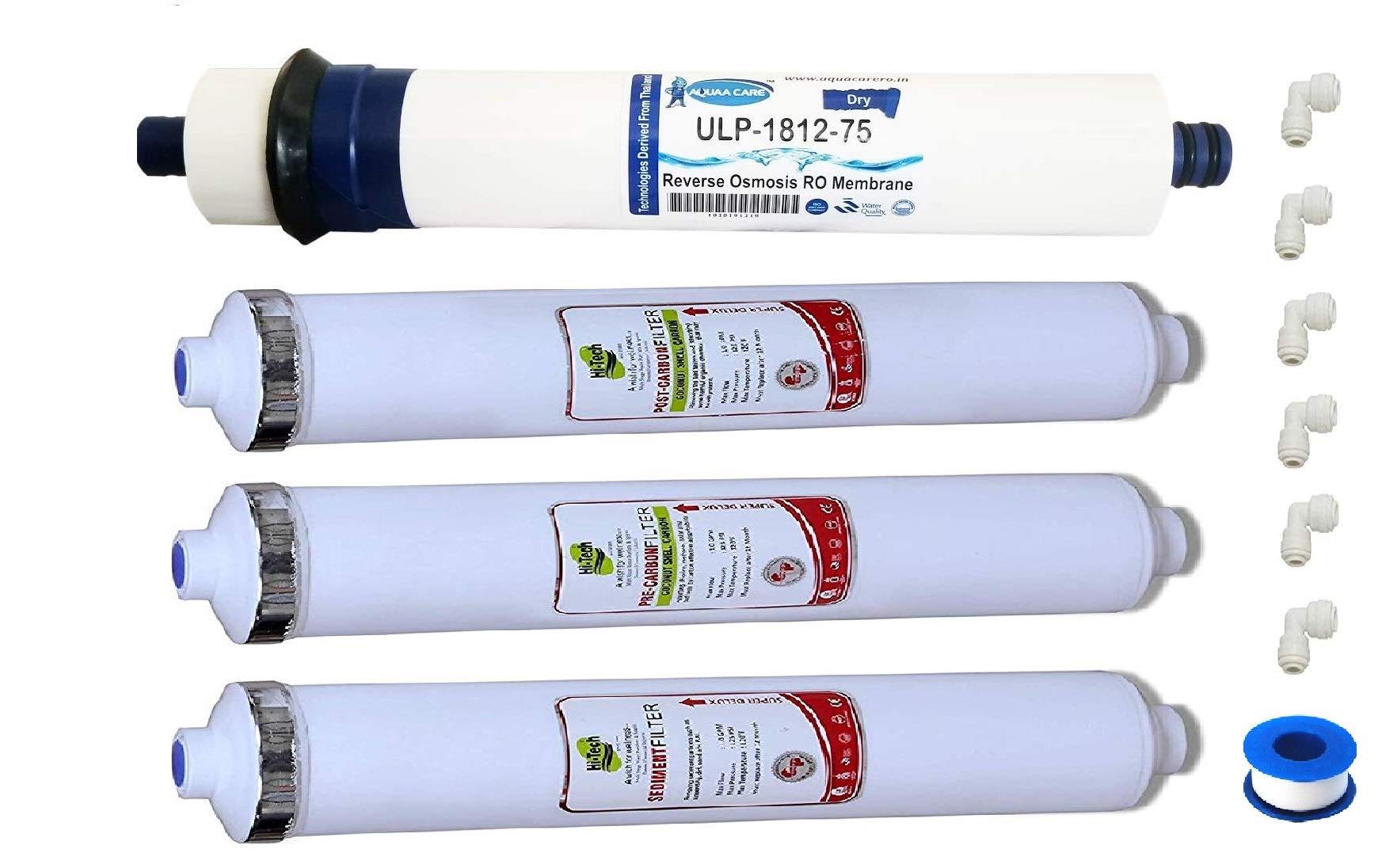 Hi-Tech Water Filter RO Purifier Complete Service KIT 75 GPD Aquaa Care Membrane