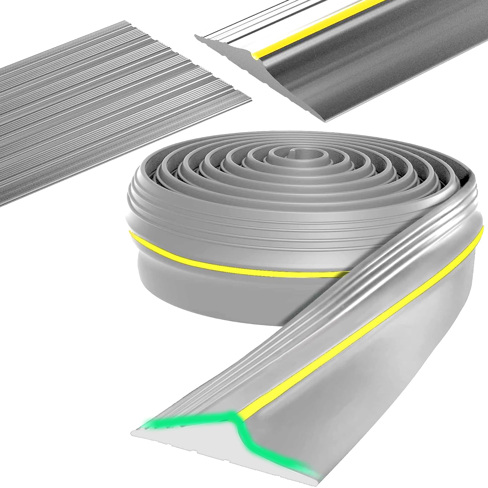 Garage Door Threshold Seal - Universal Rubber DIY Bottom Weatherproof Strip for Keeping Garages Clean & Dry (6m, Grey)