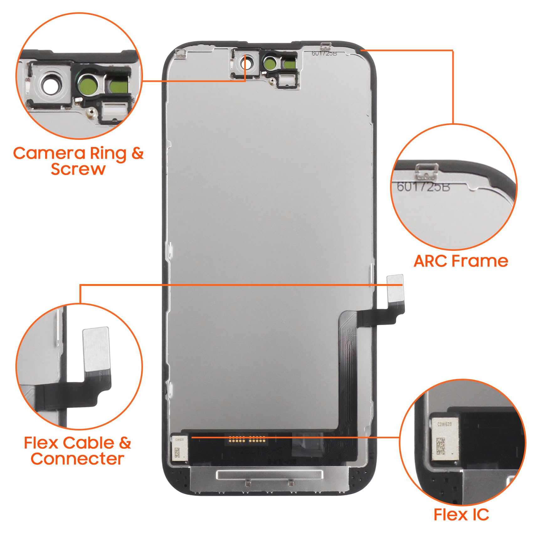 LADYSON INCELL LCD Bildschirm für iPhone 16 Bildschirm Ersatz, 6,1 Zoll FHD für iPhone 16 LCD Display Touch Digitizer Bildschirm Montage mit Werkzeug Set Panzerglas (für A3287, A3081, A3286, A3288)