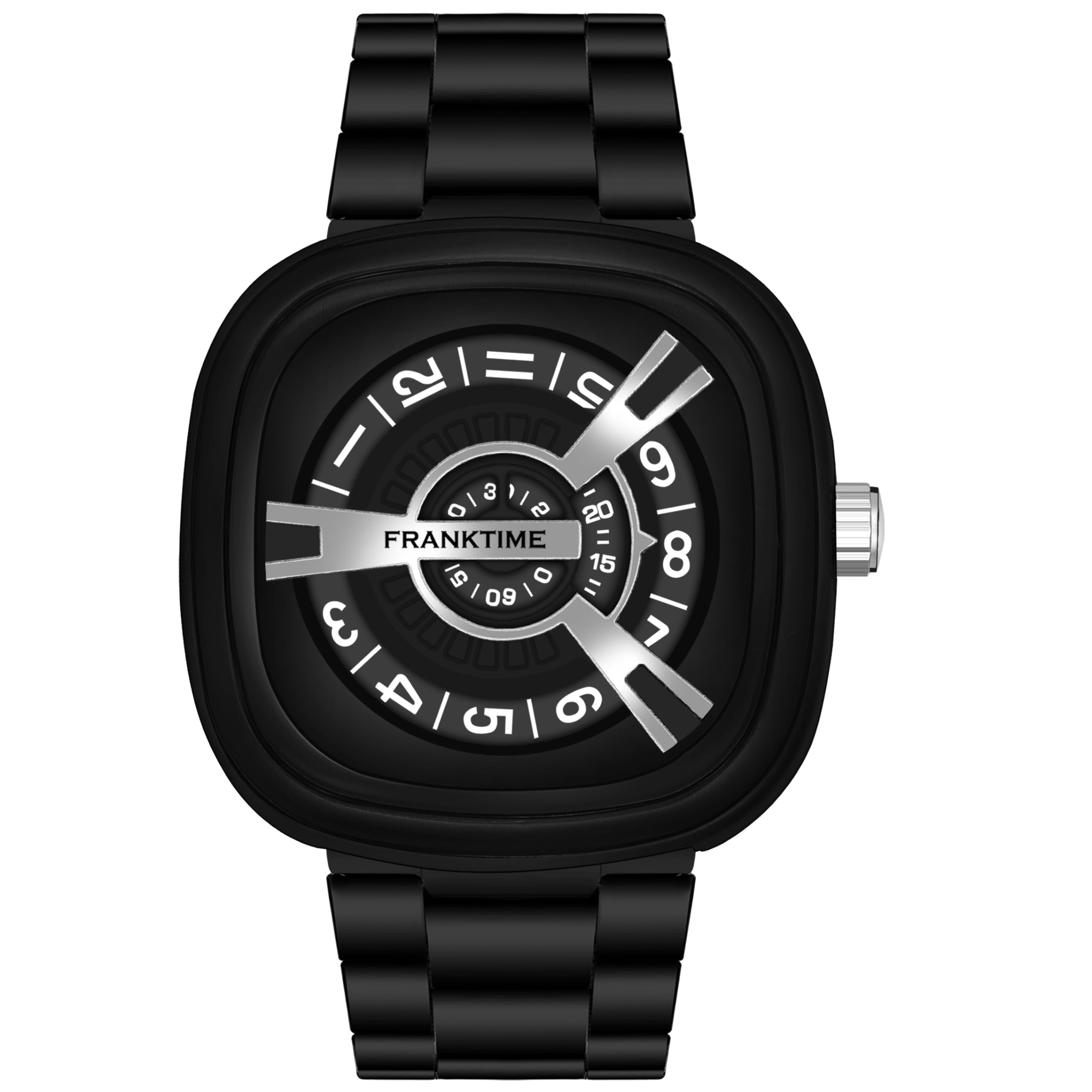 Franktime Flying Disc Black Analog Watch for Men: Stylish and Durable Timepiece (B0D6Z2LQVL) Amazon Price History, Amazon Price Tracker