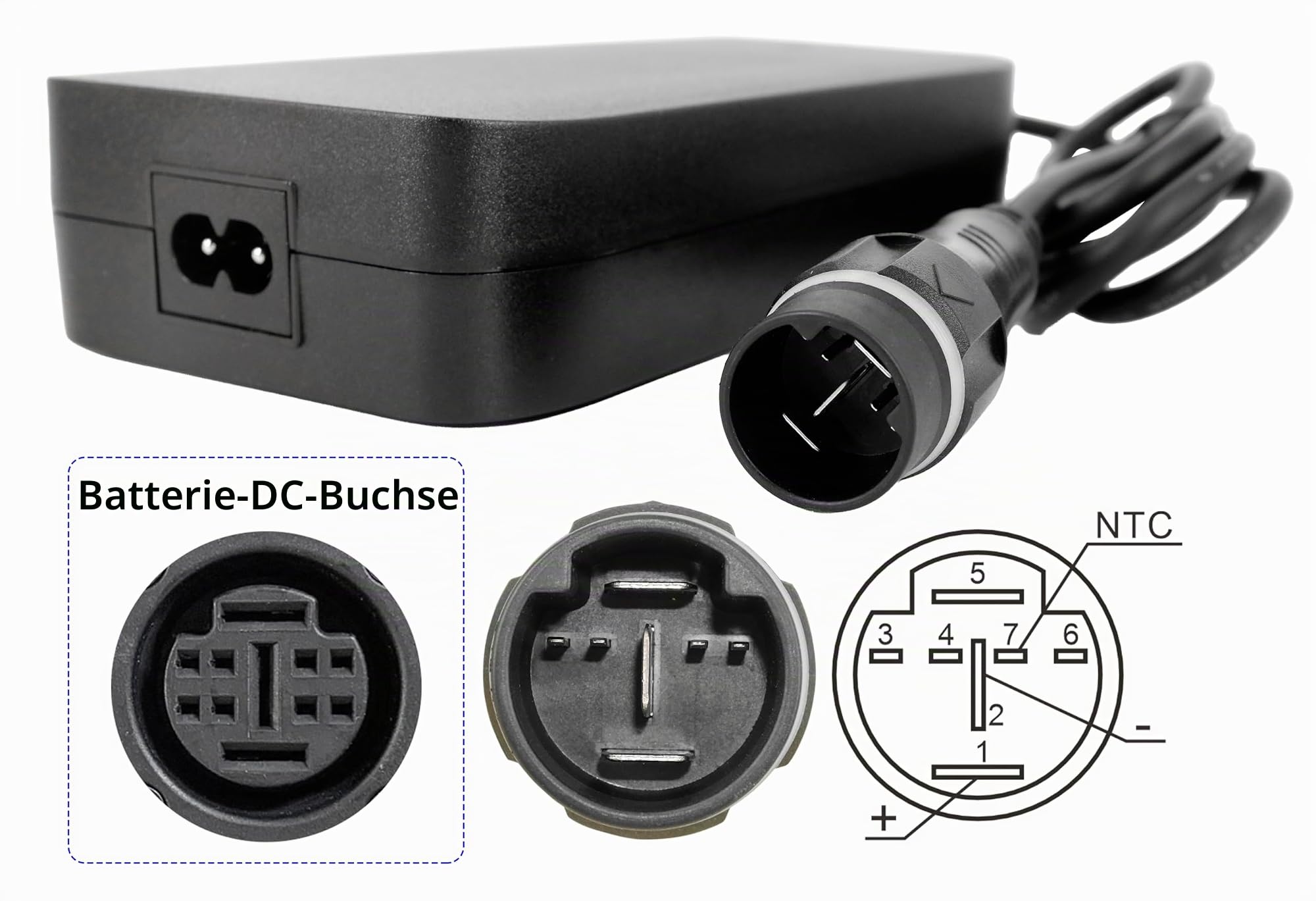 PowerSmart 42V Ladekabel 4A Netzteil Ladegerät für 36V Li-ionen Akkus von Haibike/Husqvarna/Raymon/Winora