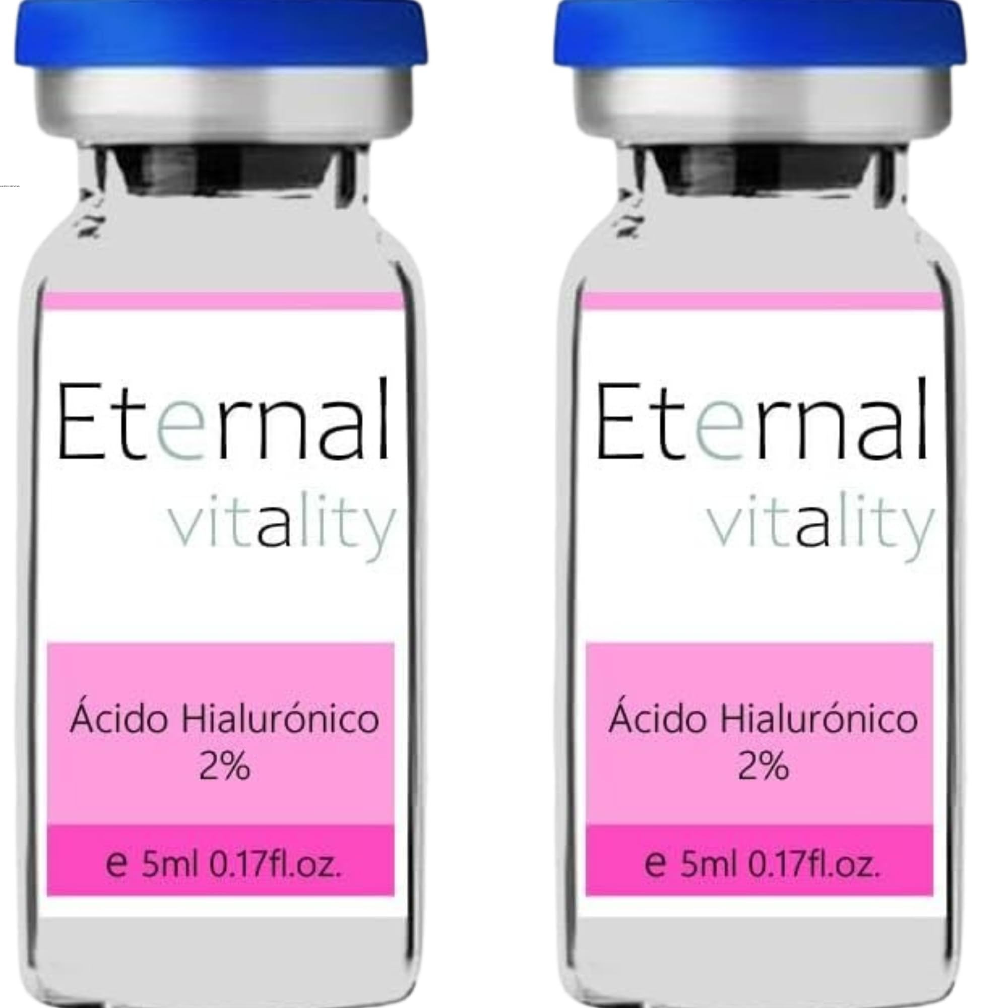 Vial Ácido Hialurónico 2% - Hidratación Intensa y Reducción de Arrugas - Retiene Humedad y Mejora Elasticidad - Ideal para Uso con Dermapen - Vial Estéril de 5 ml - Pack 2 Vial