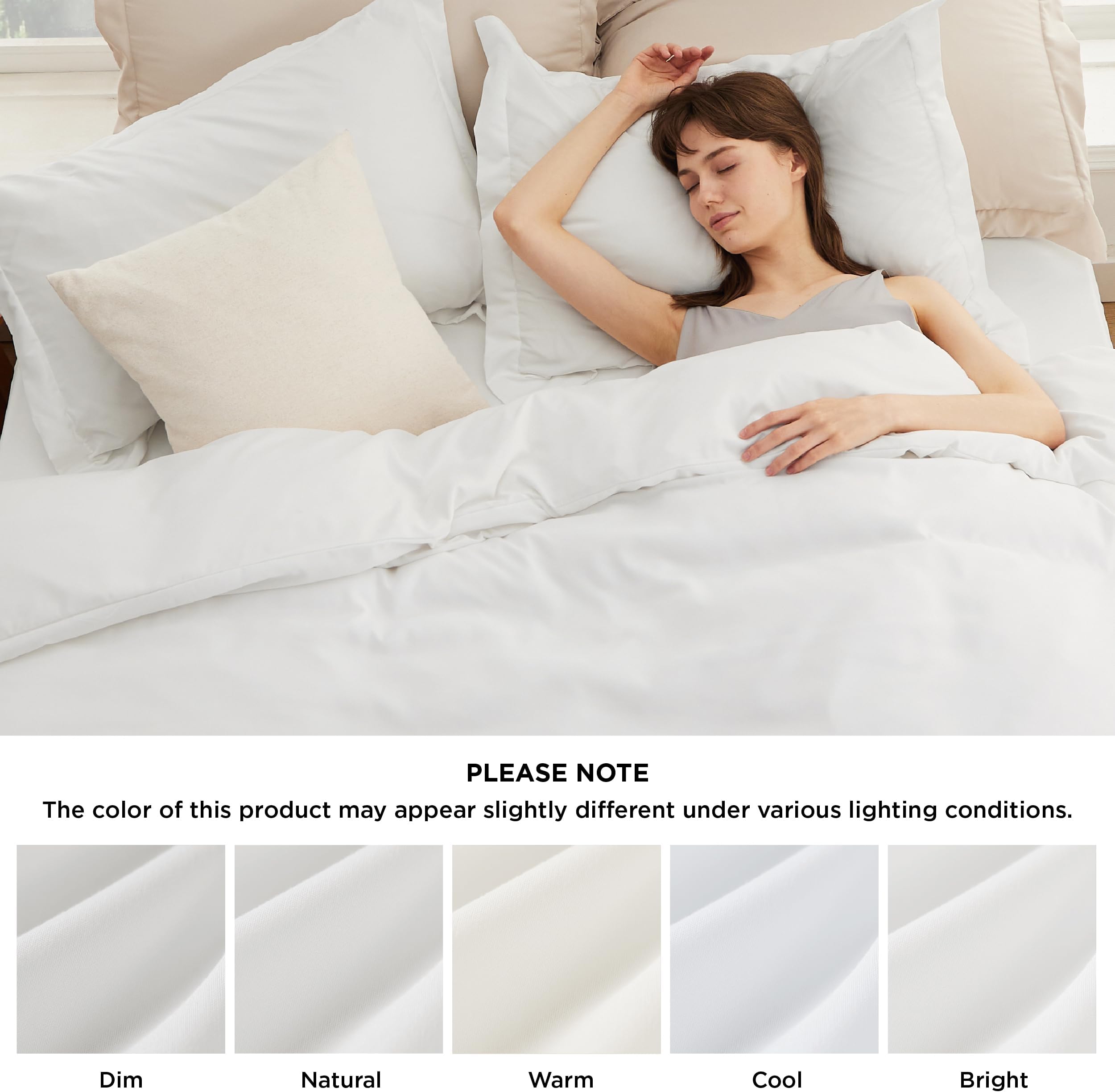 Bedsure Duvet Cover with Fitted Sheet King - Warm Deep Pocket, Hotel Luxury Soft Double Brushed Bedding Set with Zipper Closure, 1 Duvet Cover, 1 Fitted Sheet, 2 Pillow Shams, NO Comforter, White