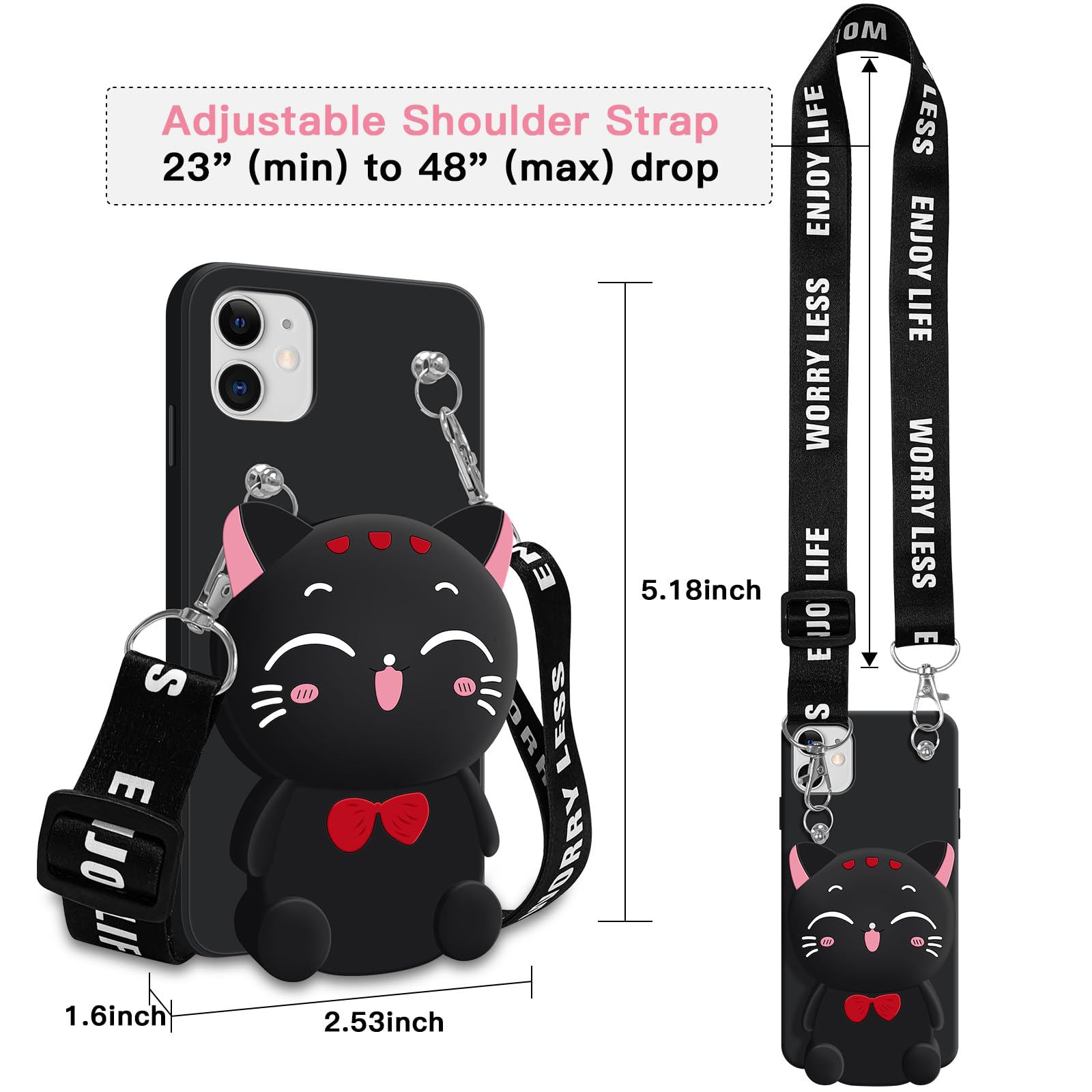 『CUTECAT スマホケースアクセサリー』 Amazon.com: SGVAHY Wallet Case for iPhone 12 Mini with Strap