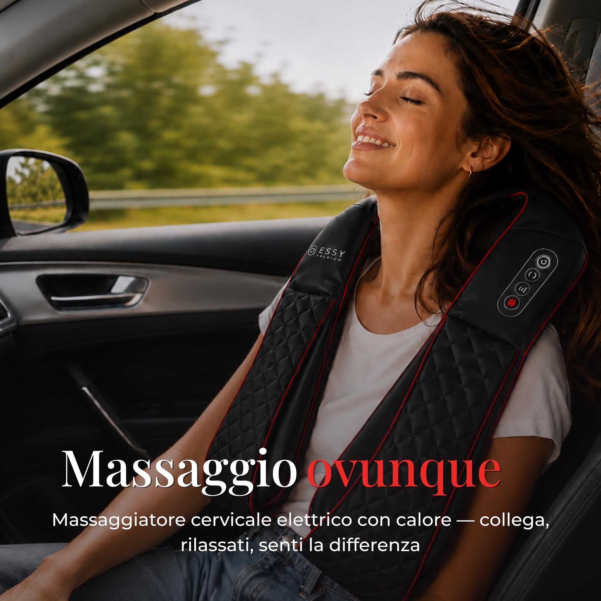 Essy Massaggiatore Cervicale Shiatsu con Calore, Spalle, Schiena | Regalo Massaggiante per Donne e Uomini per Rilassare la Muscolatura