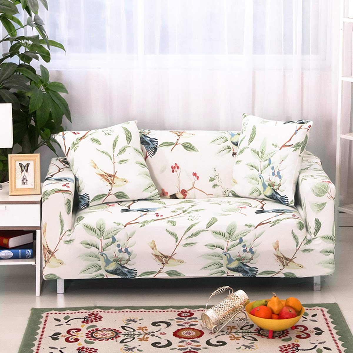 PETCUTE Copridivano Elasticizzato 3 posti copridivano con Elastico Copripoltrona poltronesofà Fantasia Floreale