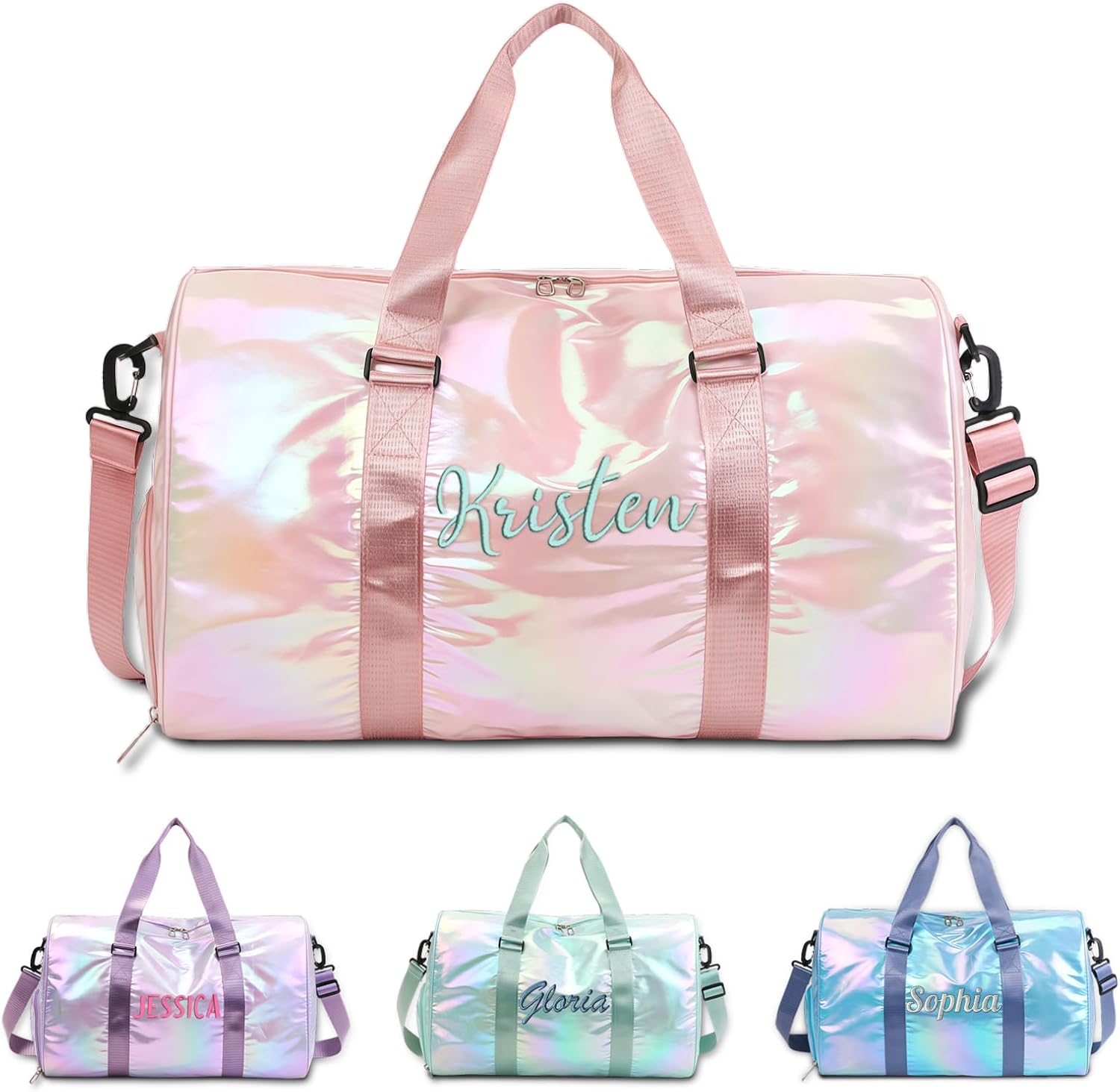 Personalized Duffle Bag Custom Embroidered Gym Bag with Name for Sports, Travel, Dance, Bridesmaid Gifts