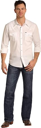 Rock and Roll Denim ، بنطلون جينز مستقيم رجالي مزدوج البرميل ، مقاس 32X 34 M0S3387