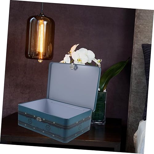 Miniatura 6 de Caja de almacenamiento con cerradura organizador de fotos escritorio escritorio hojalata caja de estaño escritorio rectangular alcancía pequeña caja