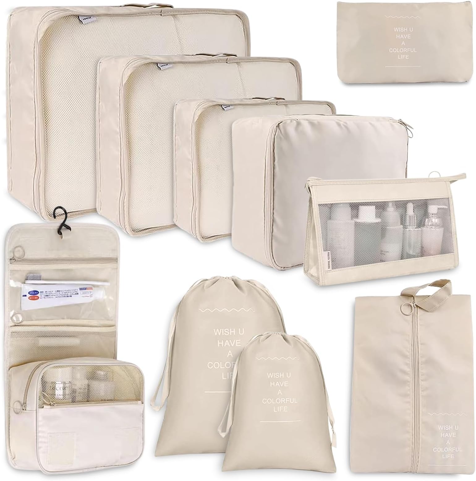 Organisateur Valise, Packing Cubes Copression 6 Pièces Sac Rangeent