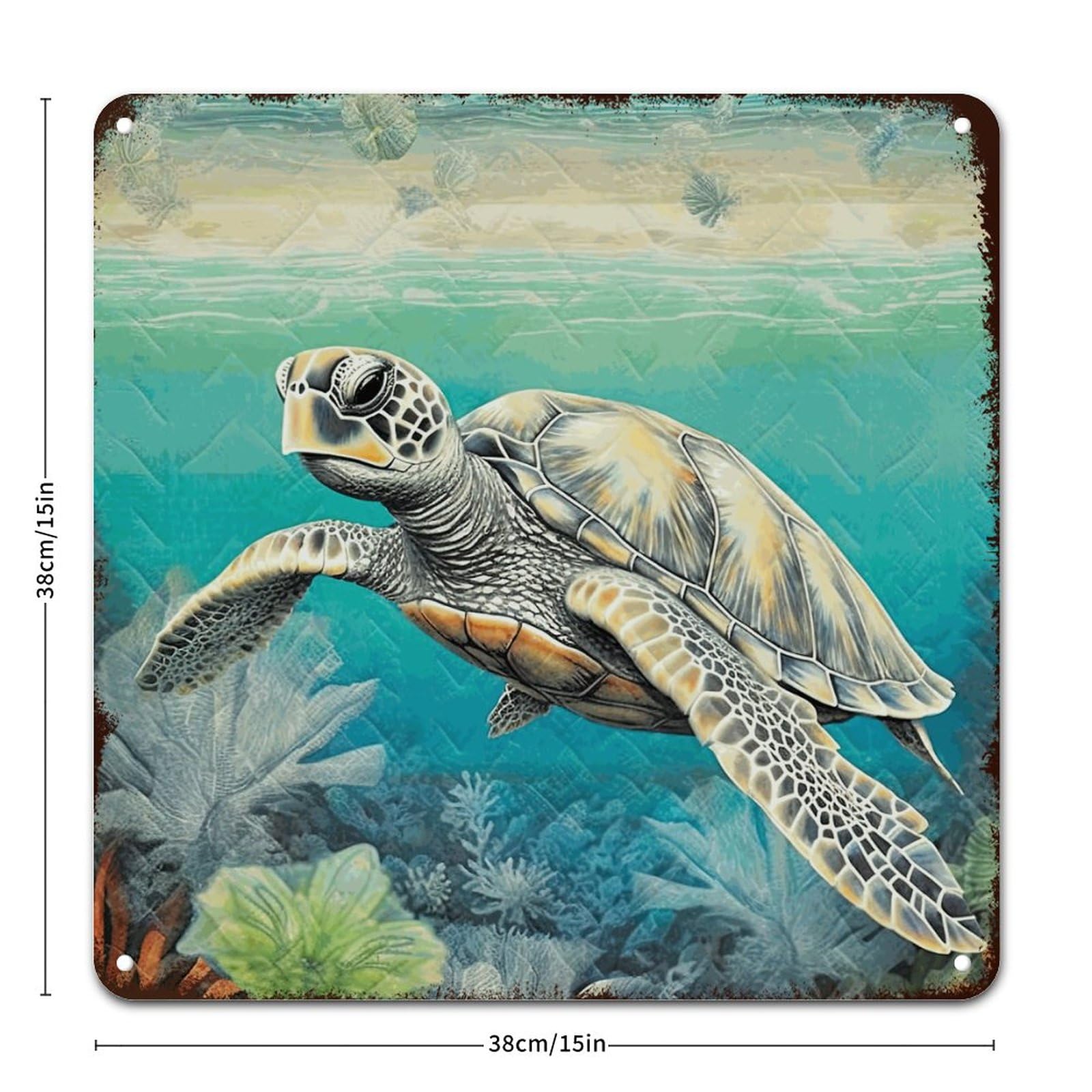 CREATCABIN 2 Decorazioni Tartarughe Marine In Legno Per Parete - Tema Spiaggia Oceano Per Casa