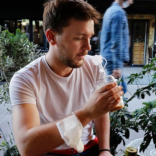 Miniatura 6 de Luau Party Supplies - Decoración para exteriores, 2 unidades, bonita tapa de popote de silicona, reutilizable, tapas para vasos, enchufe de popote