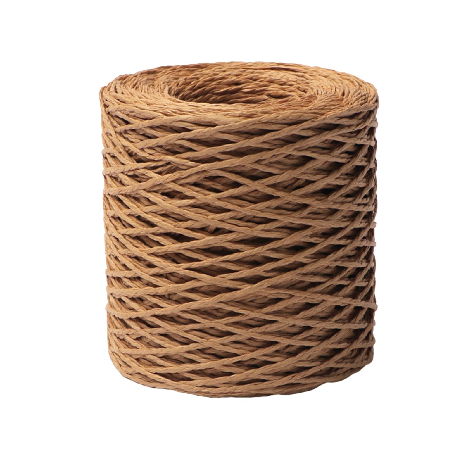 Altsuceser Brown Hand Crocheting Straw Braided Raffia Yarn For Summer Sun Hat, Beach Bag