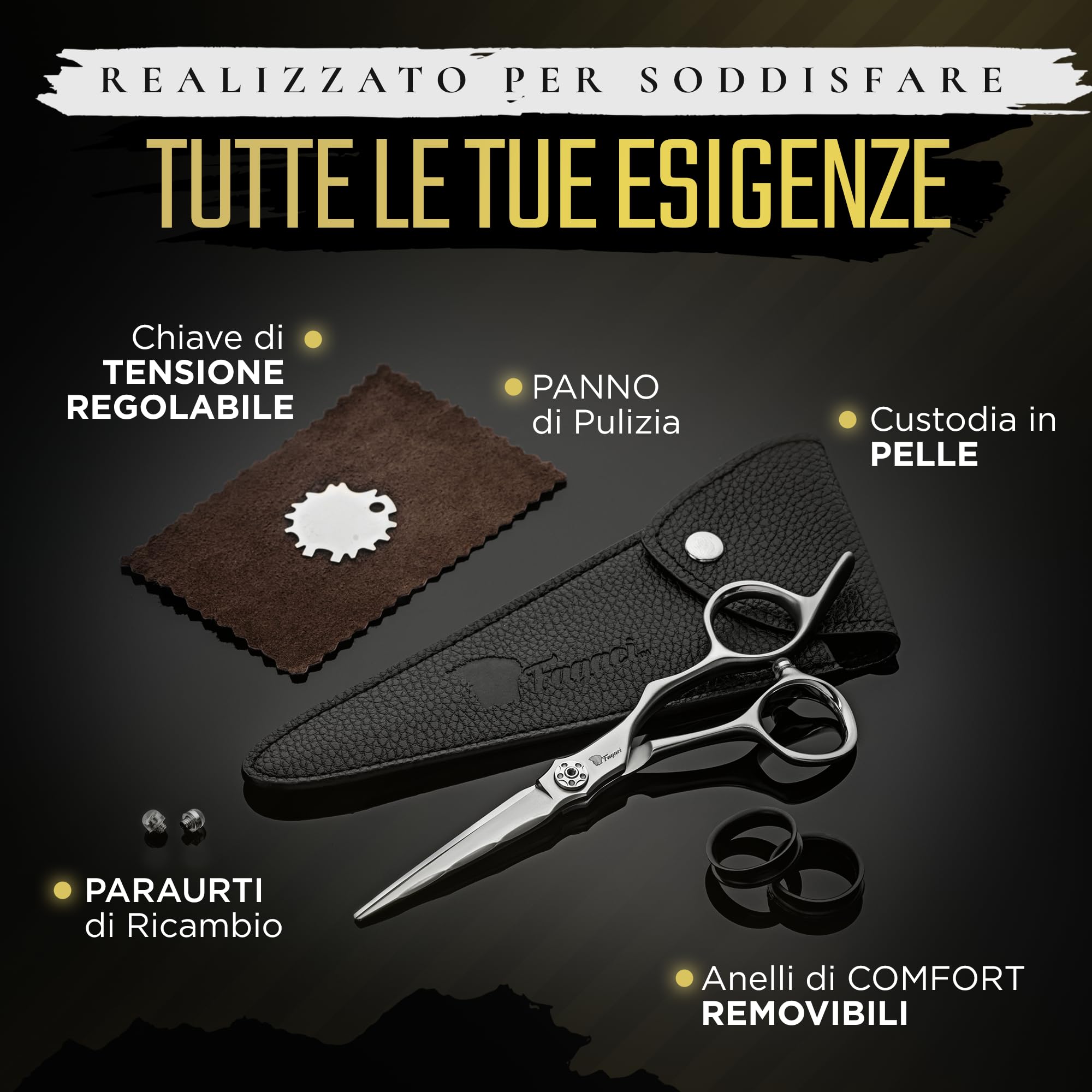 Fagaci Forbici Parrucchiere Professionali 5.5" Acciaio Giapponese per Tagli Ultraprecisi, Forbici Capelli Professionali Barbiere Lame Affilate Come Rasoi, Durata Estrema