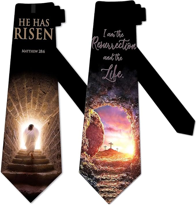 Three Rooker Religious Easter Ties Mens Cross Necktie Jesus