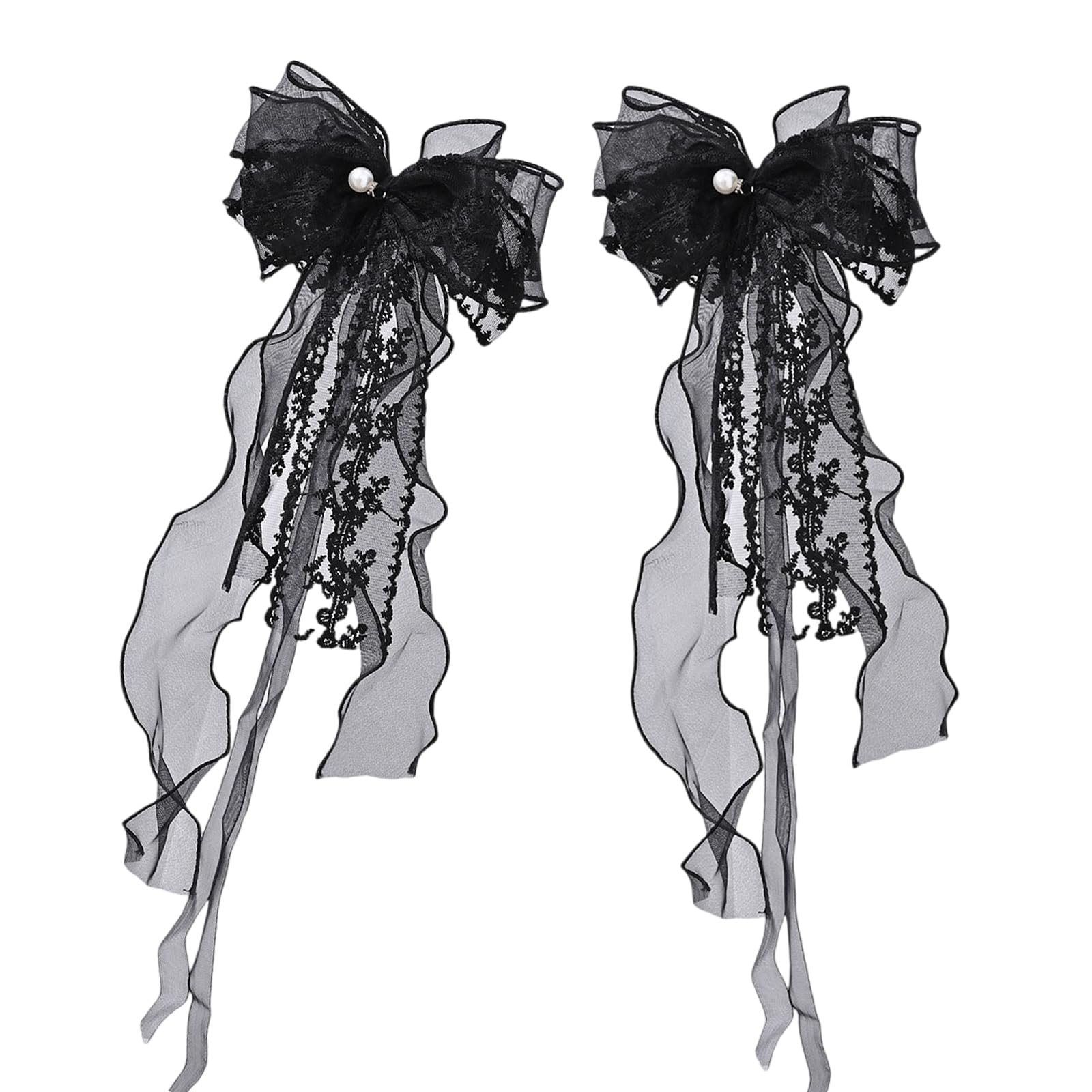 carotoe 1Pair Elegant Bows Butterfly Curtain Tiebacks with Beads Mistys Rose Polyester and Pearls for Window Decoration Curtain Tiebacks