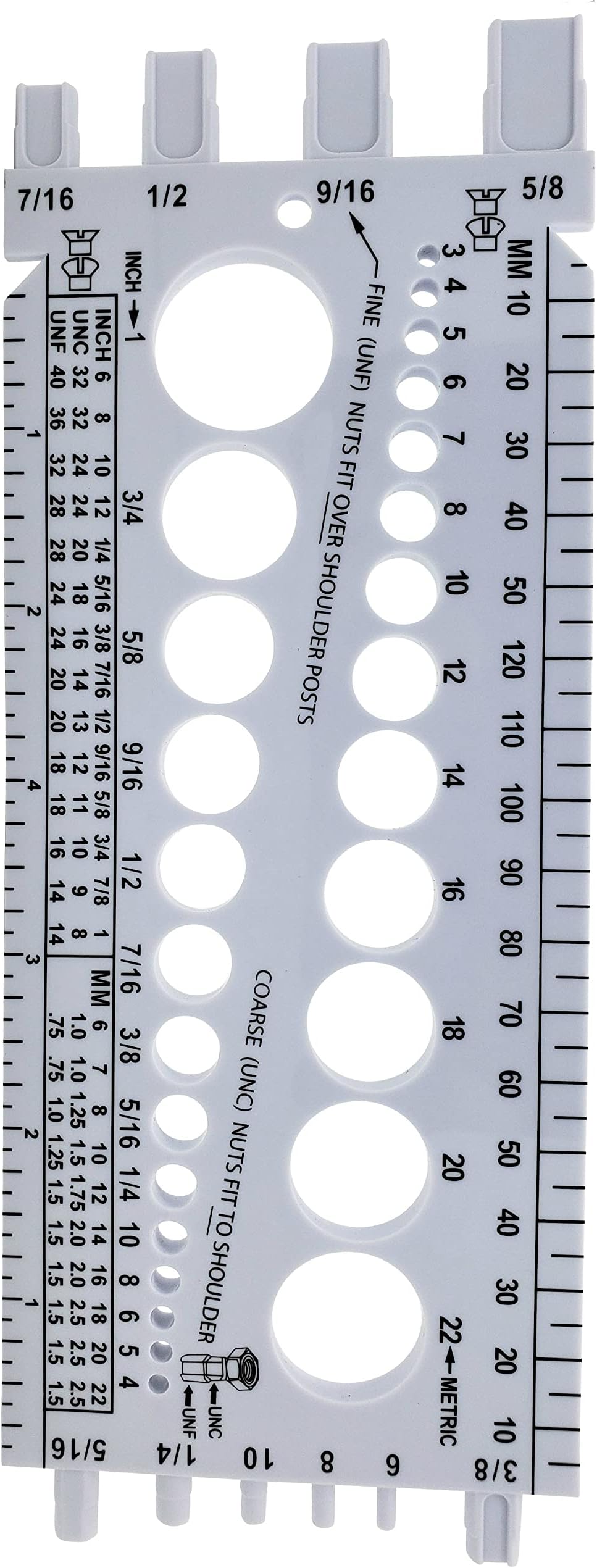 Thread Gauge Tool Metric And Imperial MM SAE Drill Size Measuring Gauge ...
