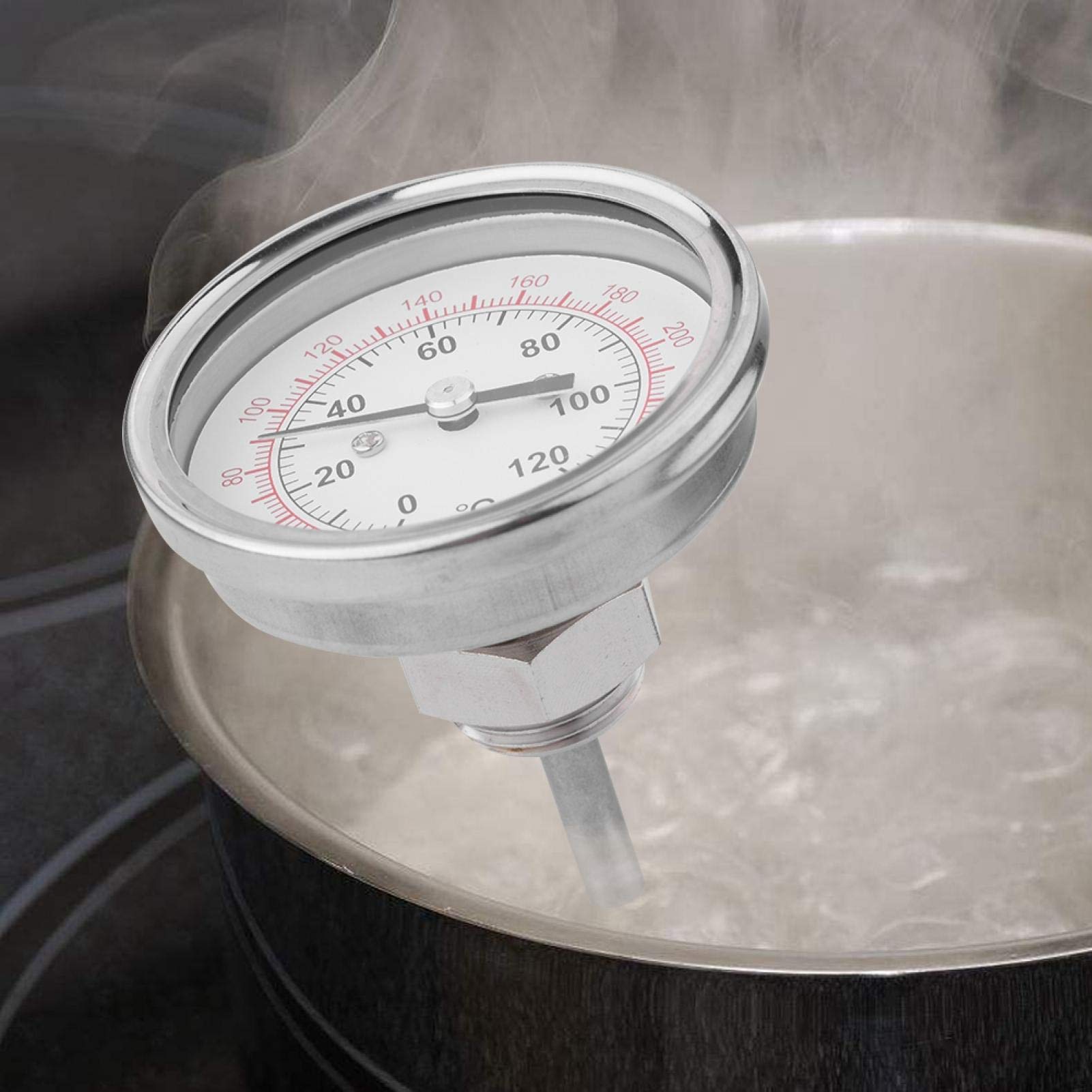 Termómetro bimetálico, termómetro de esfera analógica de doble escala, herramienta de medición sensible para parrilla de horno