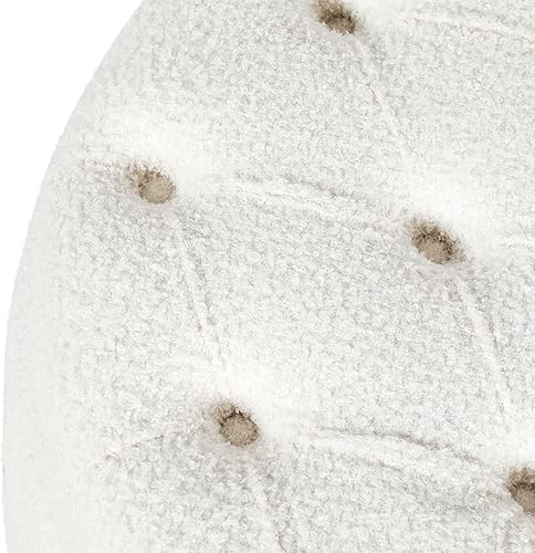 Miniatura 104 de Joveco Otomana redonda de almacenamiento, otomana tapizada con botones y parte superior extraíble, banco de almacenamiento, mesa auxiliar, Negro,