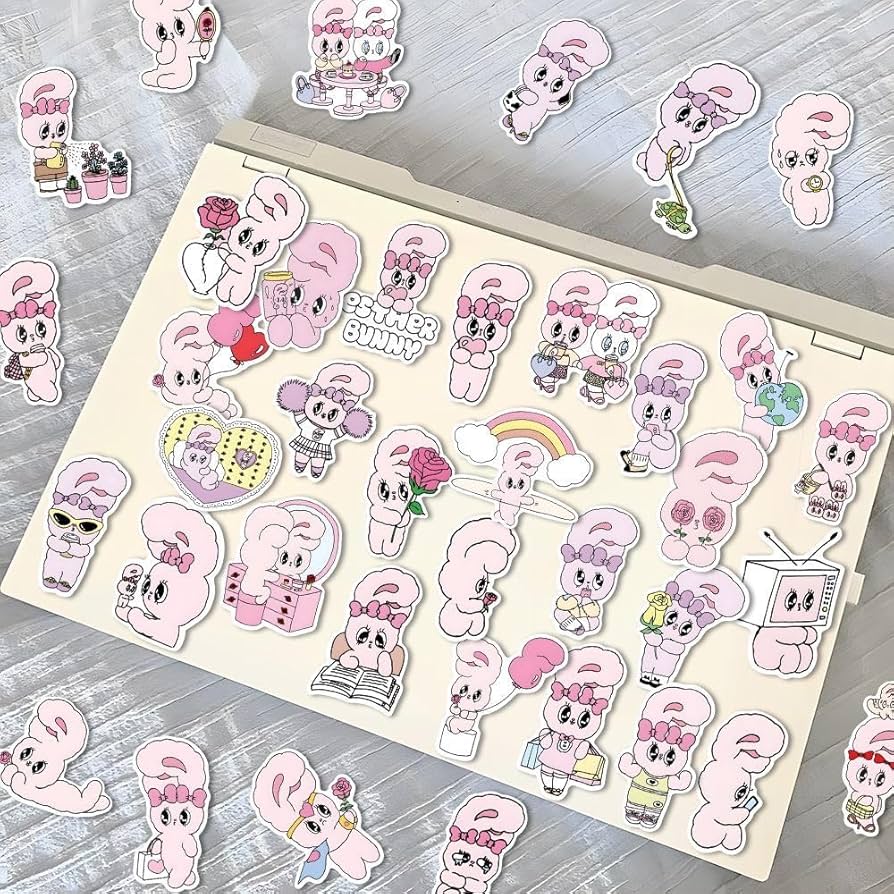 948枚キャラクターシール ステッカーセット　エステルバニー ステッカー　可愛い エスターバニー クリアステッカーセット ティーズファクトリー