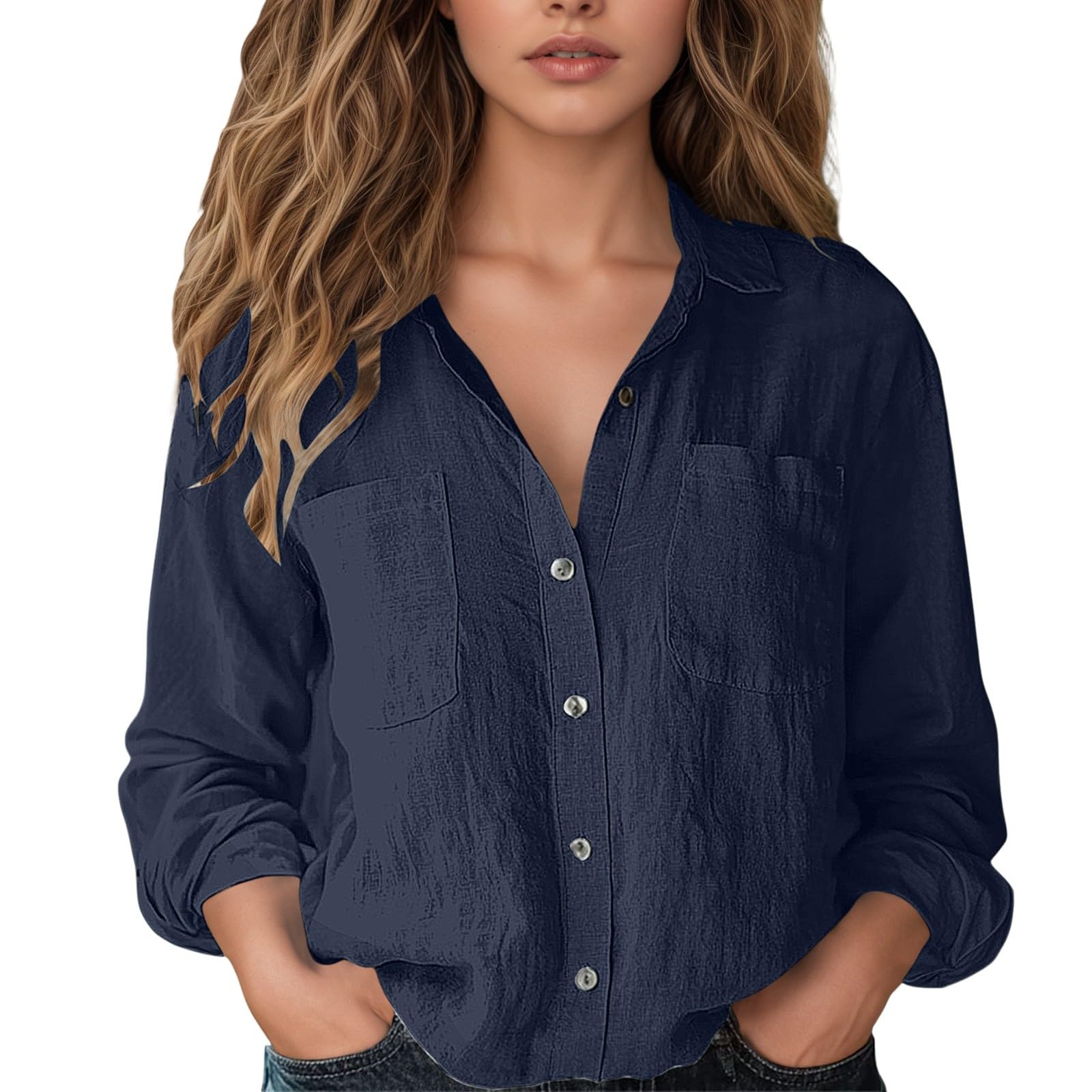 Genérico Tallas Grandes Mujer Blusa Top Cómoda Shirt Informal Transpirable Blusas Camisa Slim Fit Camiseta Sueltas Elegantes Camisas T Casual Túnica Holgado De