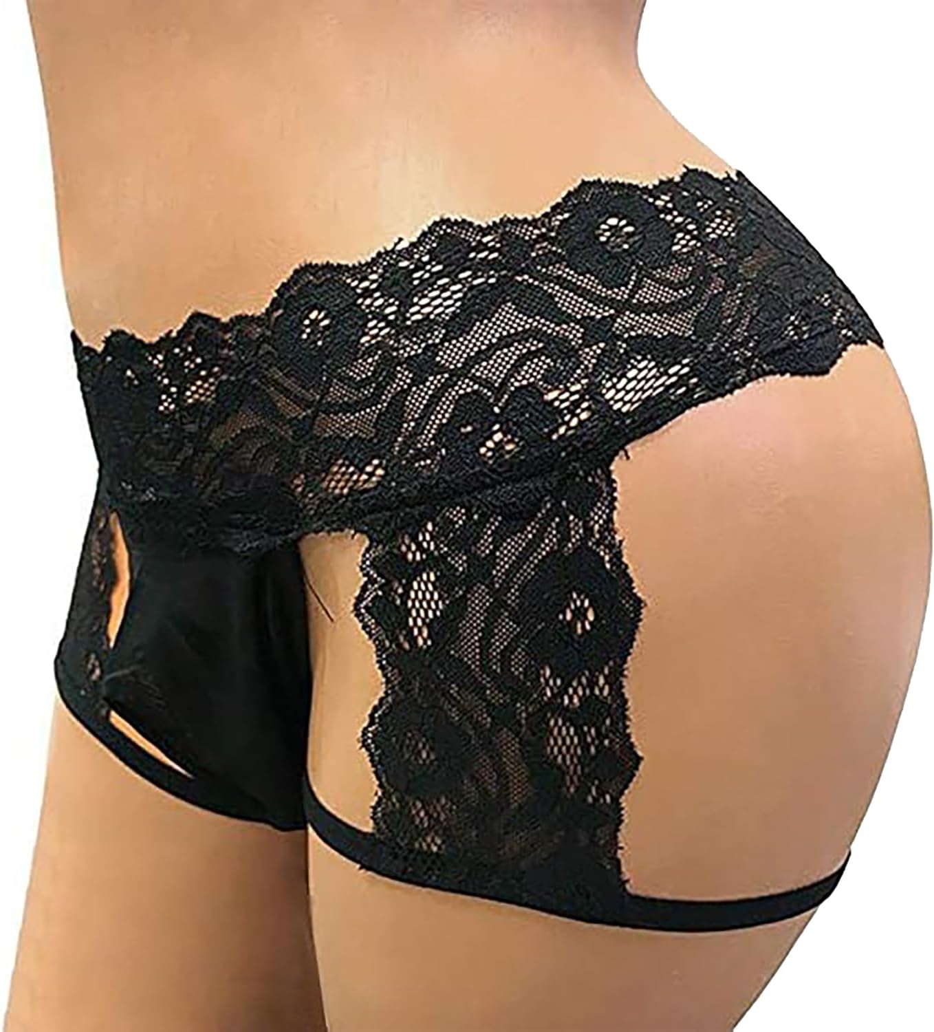 Men's Lace Lingerie Underwear - Boxer Briefs with Support Pouch Design for Crossdressing | Sexy Panties - Image 3