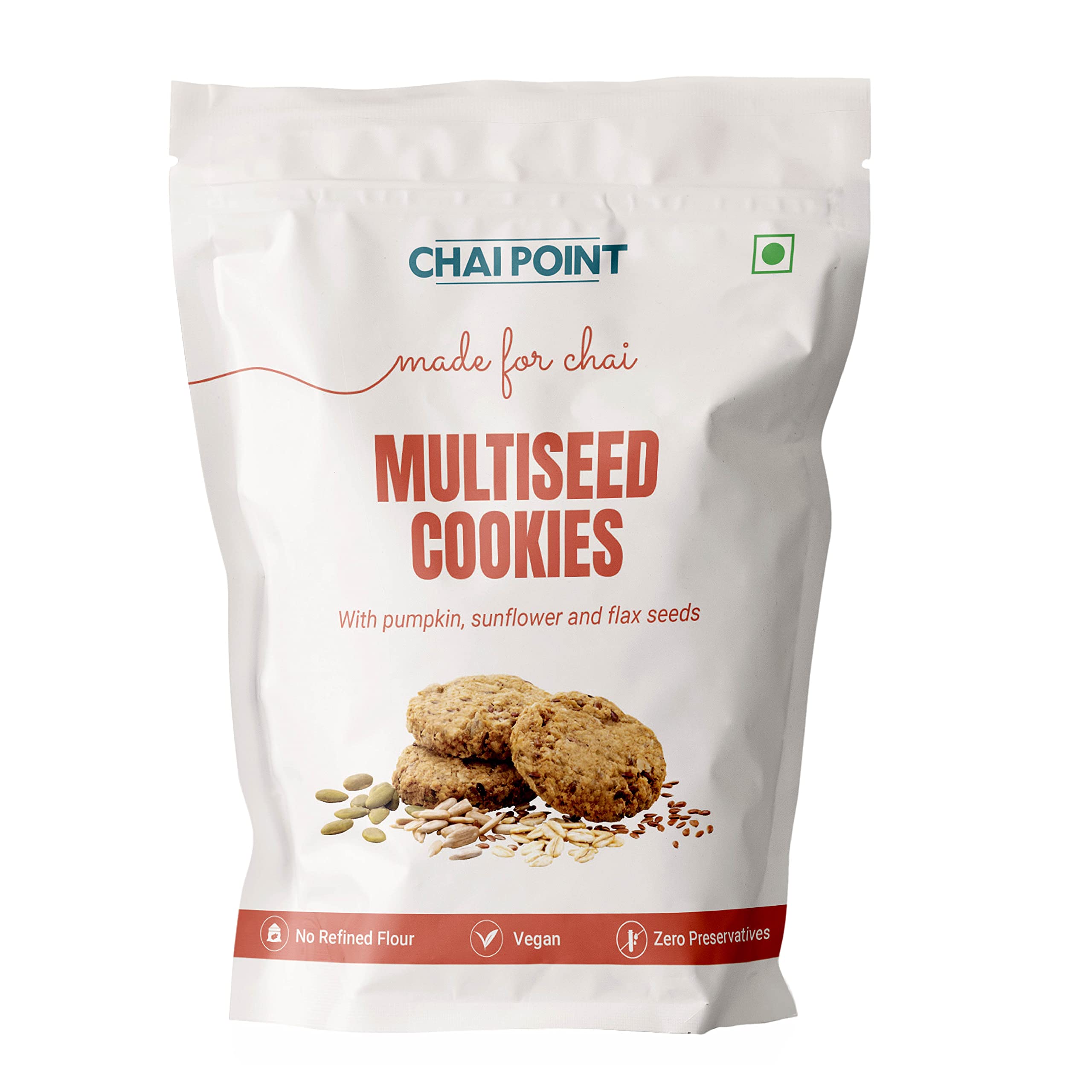 Sponsored Ad - Chai Point Multiseed Cookies | Guilt-Free Snack with Whole Wheat, Oats & Super Seeds | Healthy, Crunchy Oatmeal Cookies | Zero Trans Fat & No Preservatives – 210g
