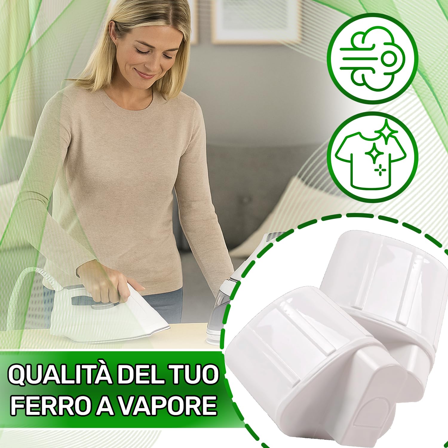 ONIX TECH 2 Pezzi Cartucce Anticalcare per Ferro da Stiro a Vapore con Caldaia con Codice Originale XD9070E0 per Rowenta per Tefal per Calor la Serie Liberty
