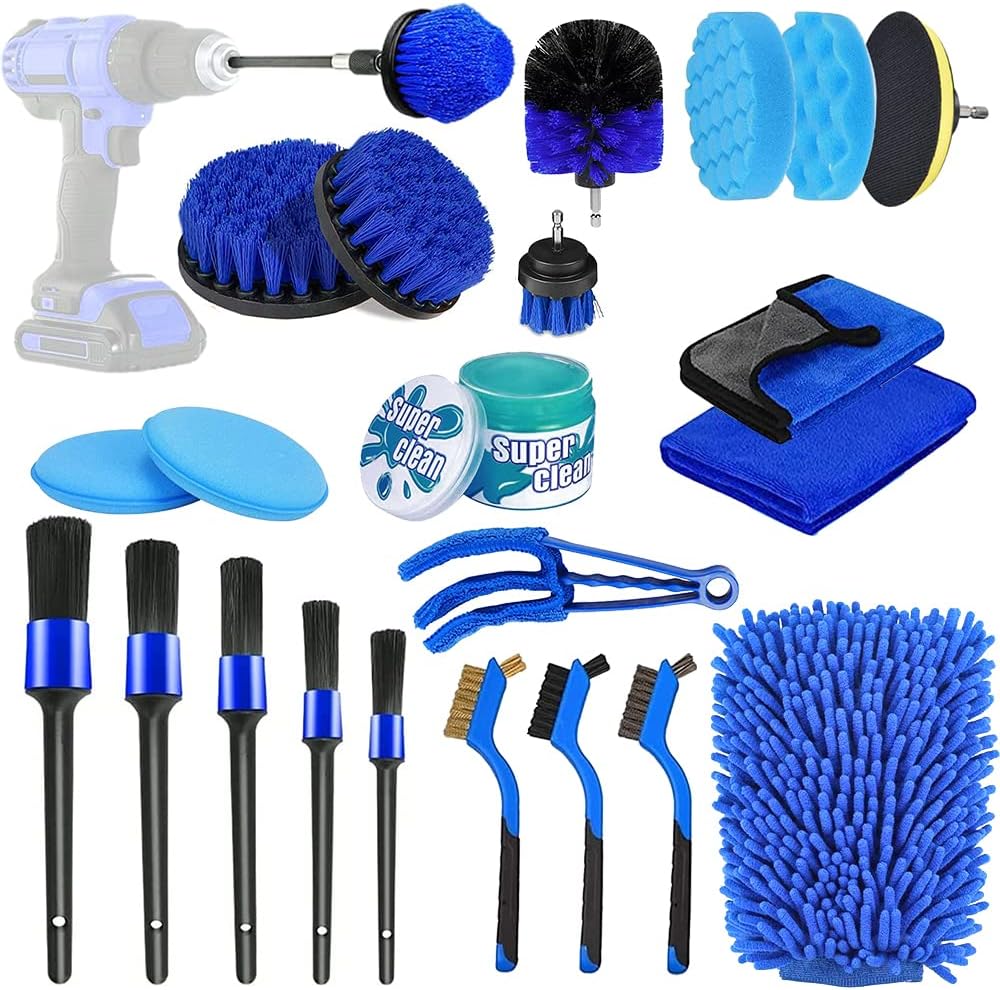 24PCS Car Detailing Brush Kit, YICOE Car Cleaning Kits with Auto
