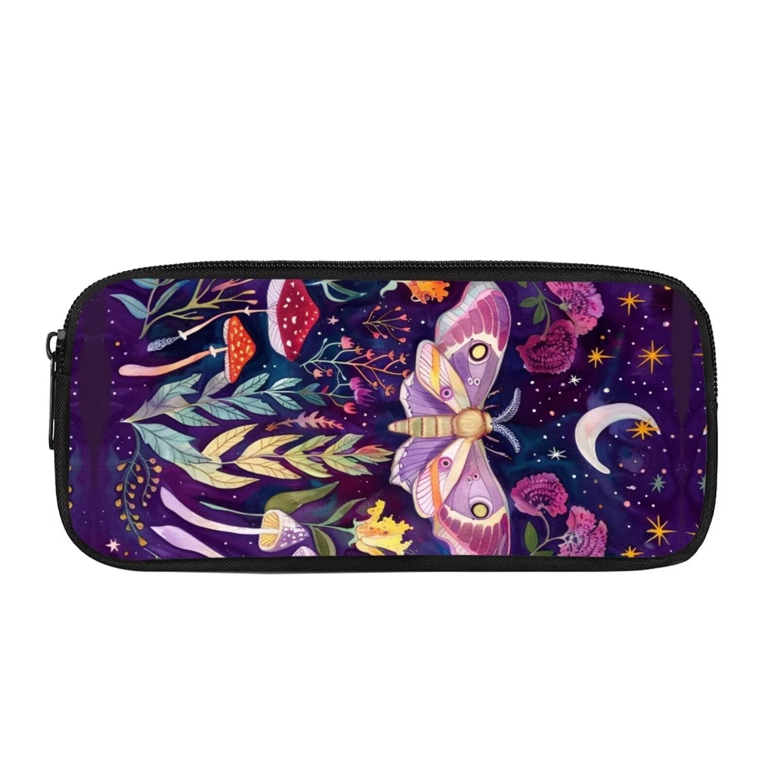 Showudesigns Butterfly Flower Pencil Case for Teen Girls Boys Big Capacity Office Pen Holders Case School Girls Boys Stationery Storage Bags Purple