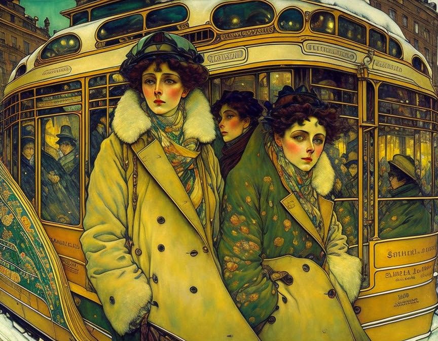 Toile tram en ville la nuit Meechi pour créer une ambiance salon cosy