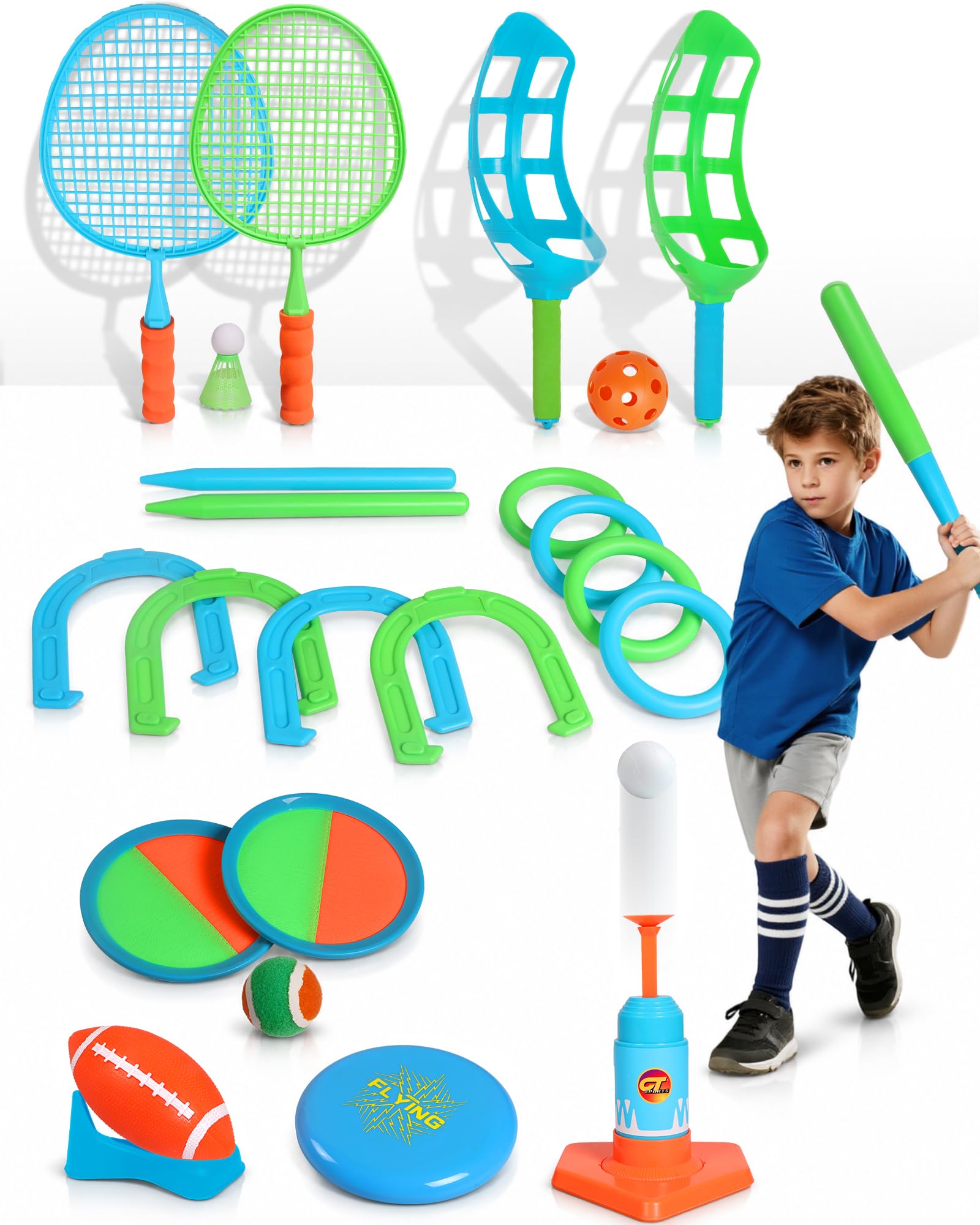 8-in-1 Backyard Games Set, Outdoor Family Game Bundle for Kids
