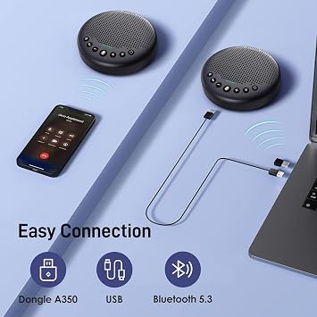 EMEET S800 4K Webcam for Streaming and Luna Plus Bluetooth Speakerphone