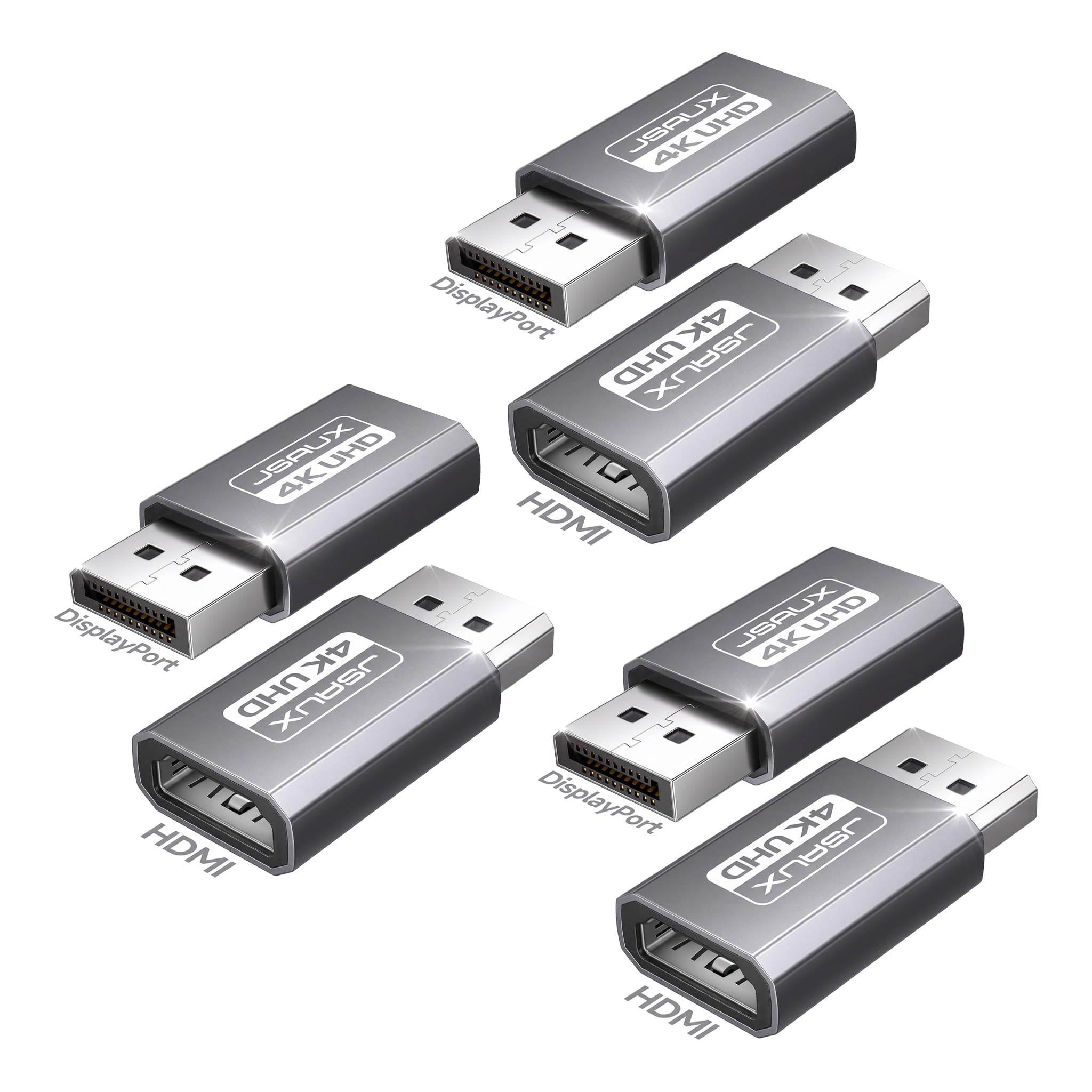 JSAUX DP to HDMI Adapter 2 Pack, 4K@30Hz for Desktop PC, for AMD GPU, Grey — Amazon image 8