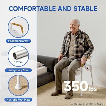 Loyoda Bedside Commode with Padded Seat,Portable Toilet for Adults,Seniors