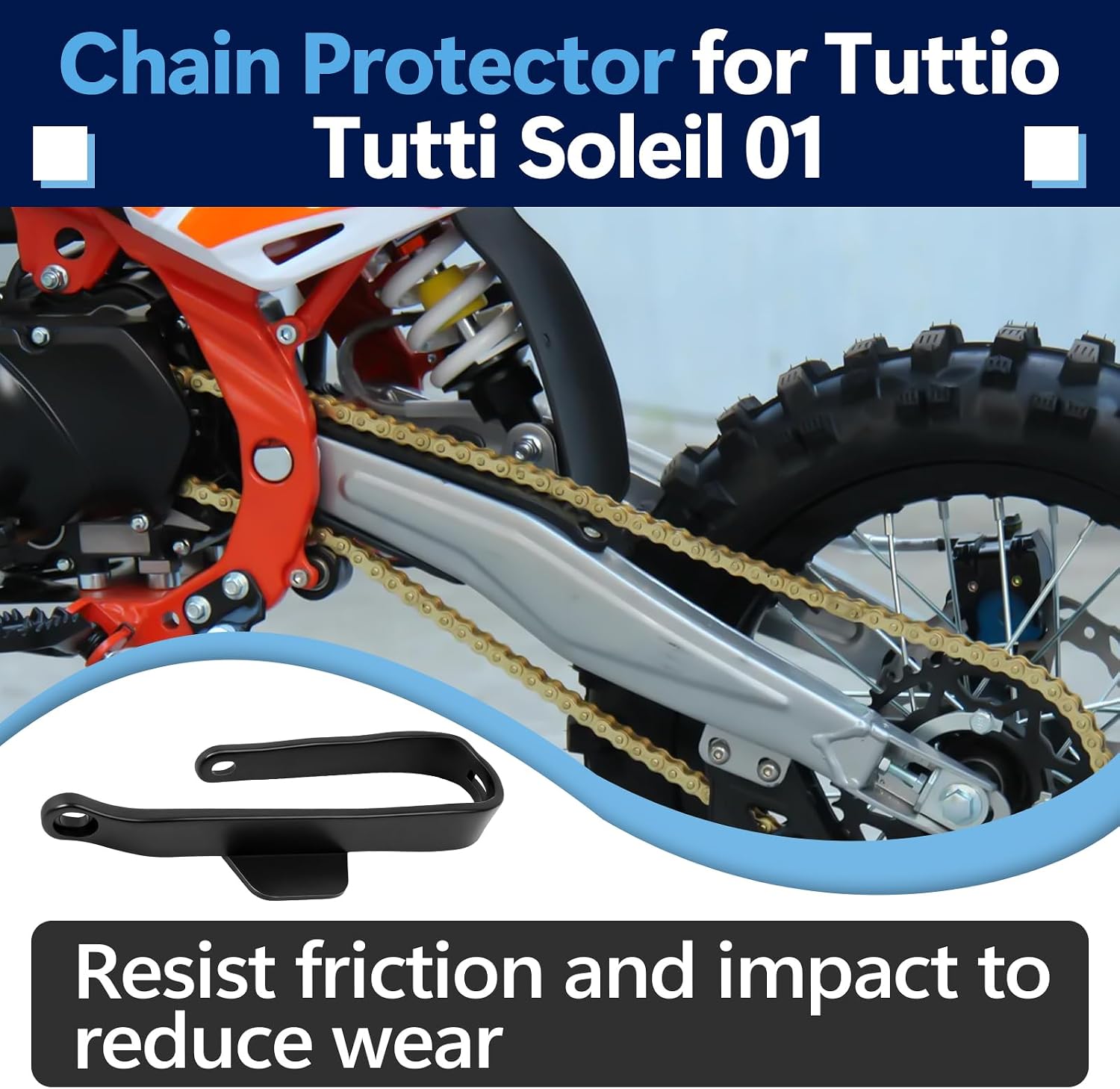 Chain Protector for Tutti Tutto Soleil01 Ebike, Black Chain Protector for Tutti Tutto Soleil01 Ebike, Chain Slider Guide for Tuttio Soleil 01 Easy Installation