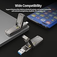 Vista 8 de Netac Unidad de estado sólido USB externa portátil de 128 GB tipo c y USB 3.2 interfaz dual, protección de seguridad de hasta 400 MB/s
