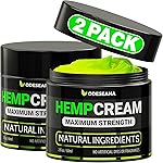 Odeseana (2 Pack) Natural Hemp Cream - Maximum Strength Skin Care Gel - Cream with Hemp Oil, Arnica, MSM, Glucosamine, MSM, Aloe, Turmeric, Boswellia - Fast Absorption, Non-Greasy - 4 oz Total