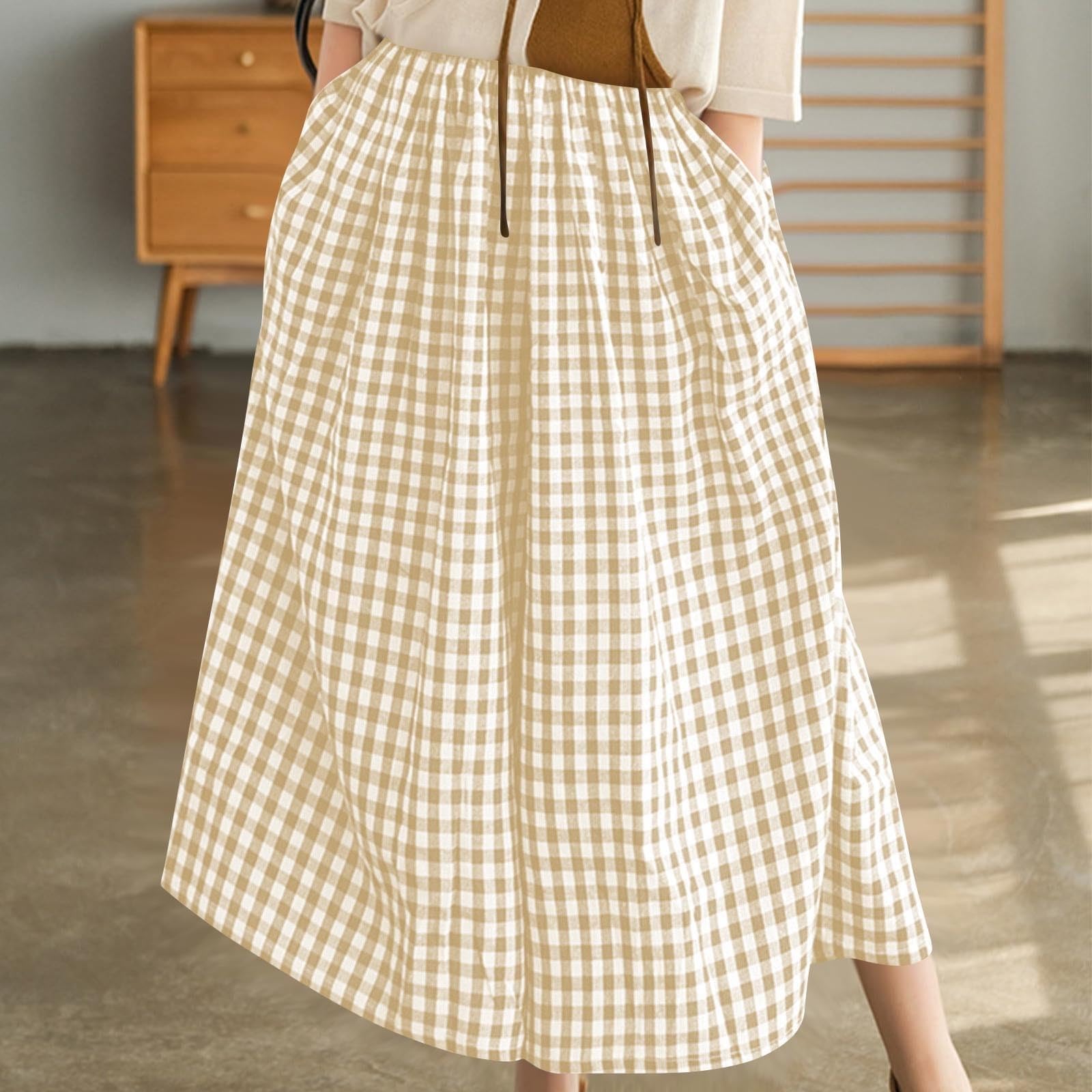 Generisch Pantalon Palazzo à jambes larges pour femme - Jupe d'été - Pantalon sarouel avec poches - Taille haute - Confortable - Léger et aéré - Pantalon de loisirs long élégant pour les loisirs, la