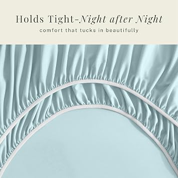 Hearth & Harbor Extra Deep Pocket Sheets - Fits Mattress 18-24 Inches Deep - Extra Deep Pocket Twin XL Sheets Sets - 4 Piece Twin XL Size - Aqua Blue