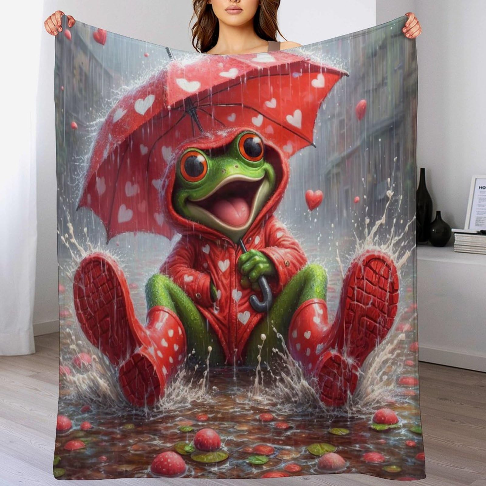Plaid canapé chaud grenouille pour des moments de tendresse