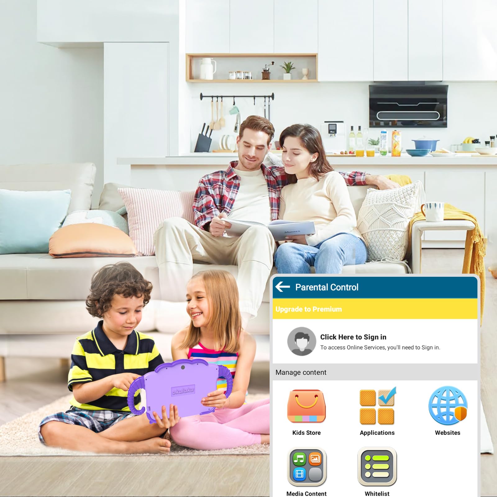 Tableta Infantil de 7 Pulgadas para Niños de 3-14 Años, Android con Funda, 2 GB+32 GB, Protección, GMS Certified, WiFi, Cámara Dual, Google Play Store