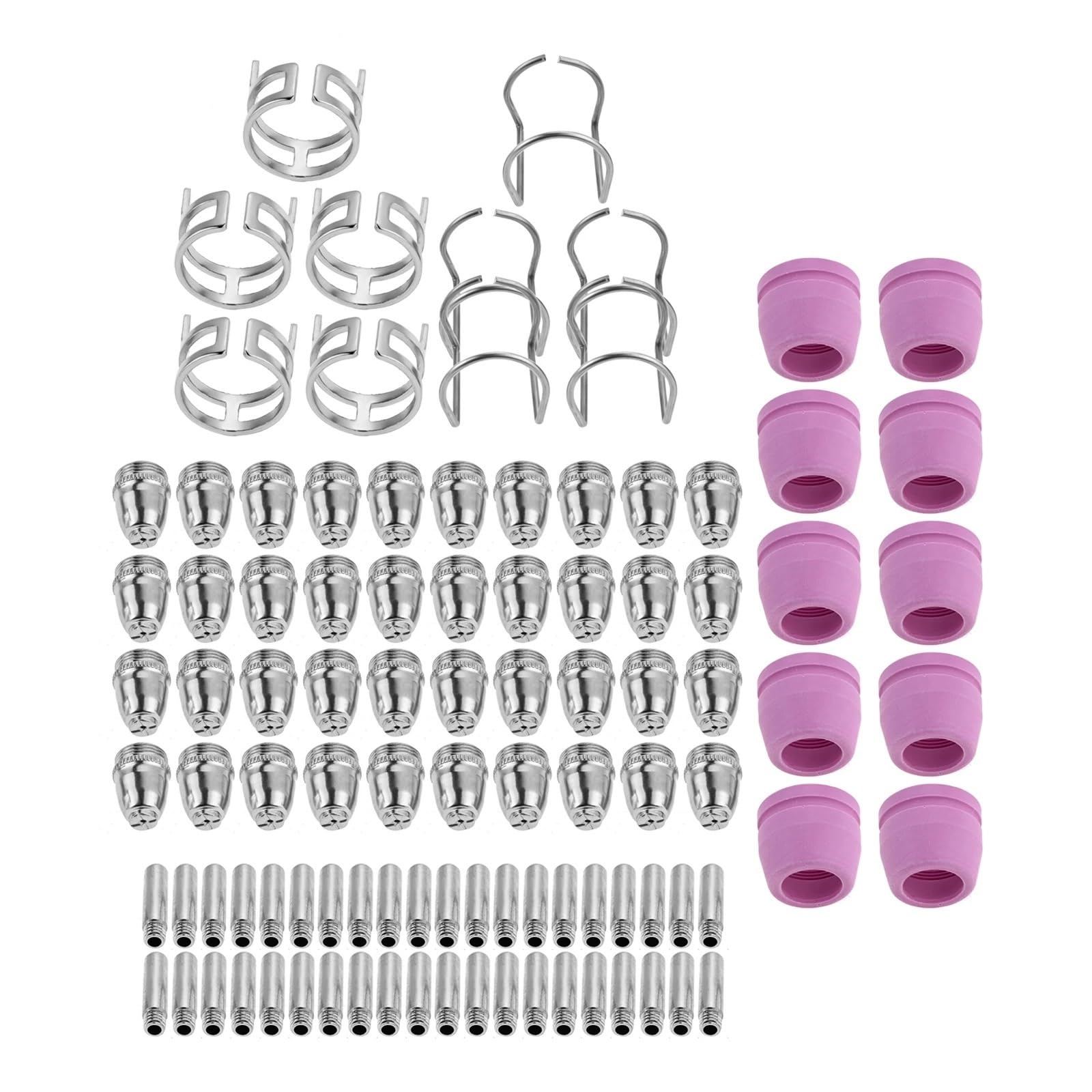 Plasma Cutter Consumable 100Pcs Plasma Cutter Torch Consumables Electrode Nozzles Cups Kit AG-60