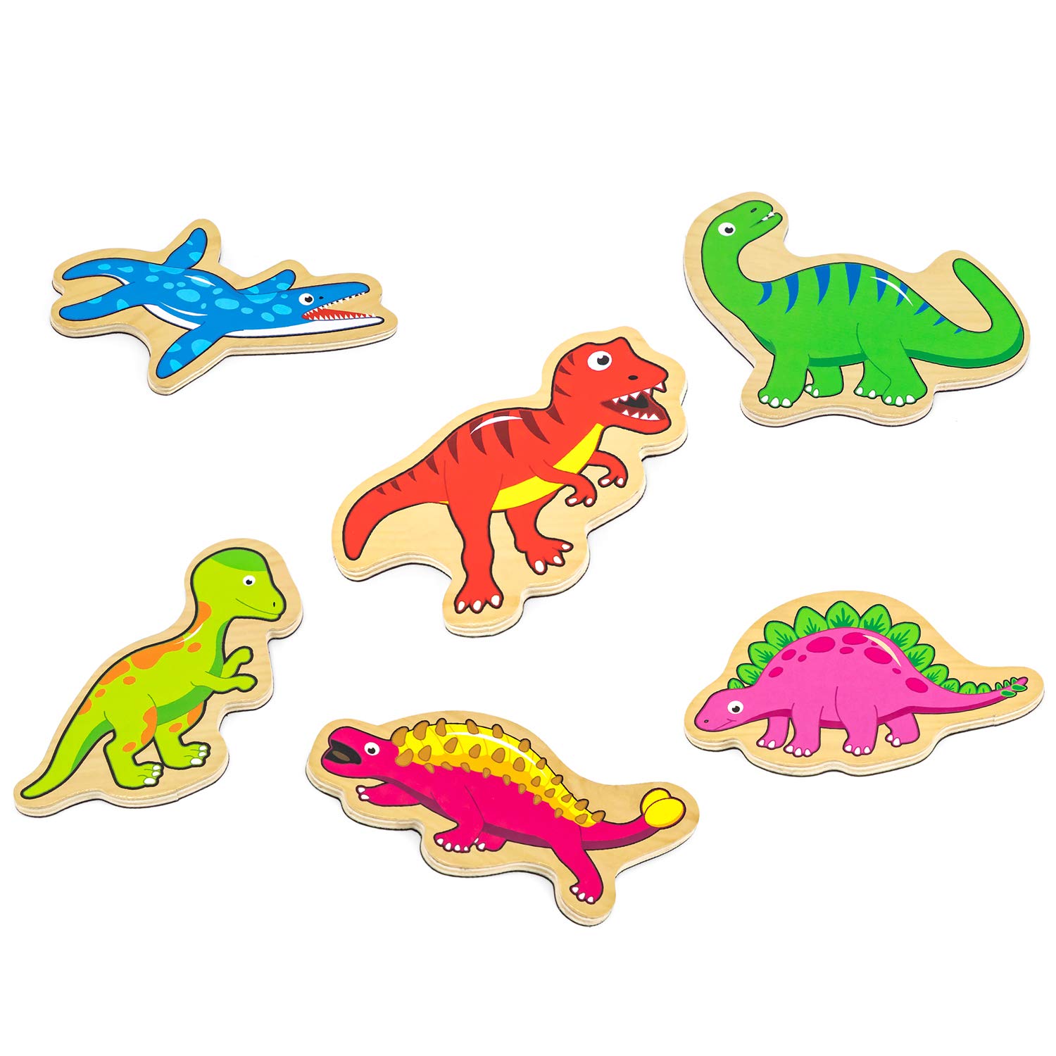 Viga Toys - 50289 - Wooden Magnetic Dinosaurs - 20 pieces, Multicolor, Small - Image 3