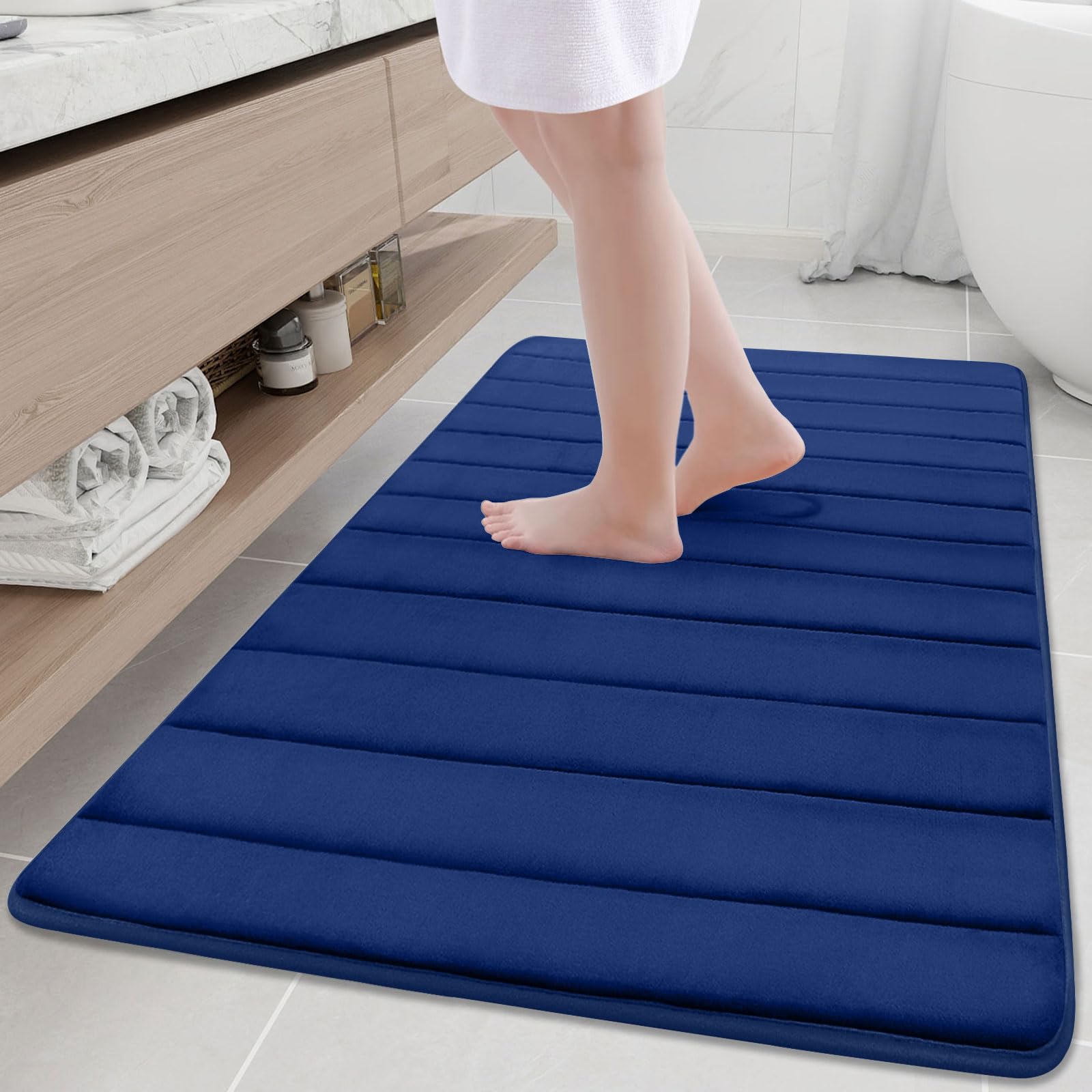 Buganda Memory Foam Bath Mat, 47" x 32", Ultra Soft and Non-Slip Bathroom Rugs, Water Absorbent and Machine Washable Bath Rug Runner for Bathroom,