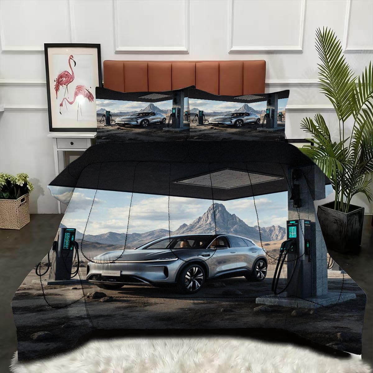 Couette 240x260 chaude voiture de sport parure lit premium