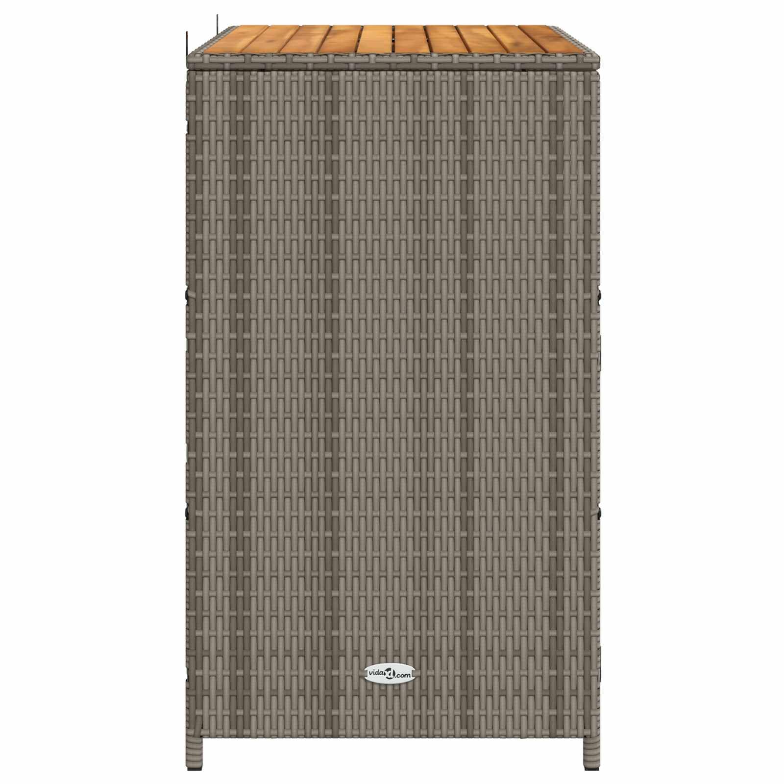 Armadio con anta, grigio, 70 x 50 x 87 cm, poliestere Roly rattan, telaio in acciaio verniciato a polvere, con 3 ripiani, per interni ed esterni, per soggiorno, ufficio, sala da pranzo
