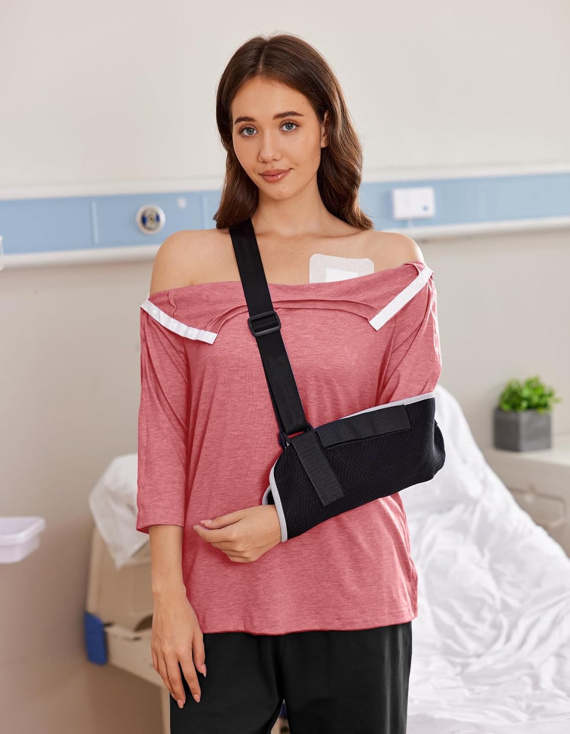Deyeek Post Shoulder Surgery Shirts for Women Tear Away 3/4 Tops After Rotator Cuff Shirts Chemo Port Adaptive Clothing - Image 2